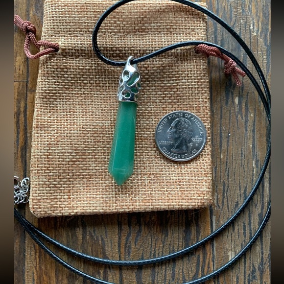 Green Aventurine Mens Necklace Mens Crystal Necklace Aventurine Unisex Necklace - Picture 3 of 3